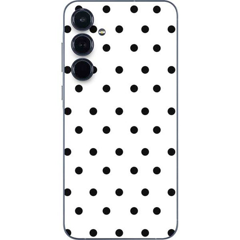 White and Black Polka Dots Galaxy A35 5G Skin